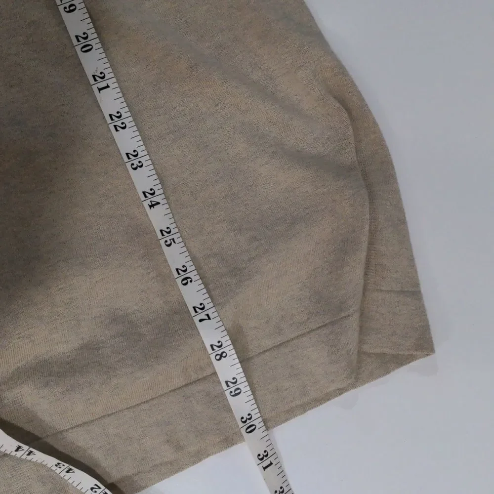 Eileen Fisher Deep V-neck Hooded Sweater Cashmere Blend, Pale Beige, Small/M - Picture 8 of 8
